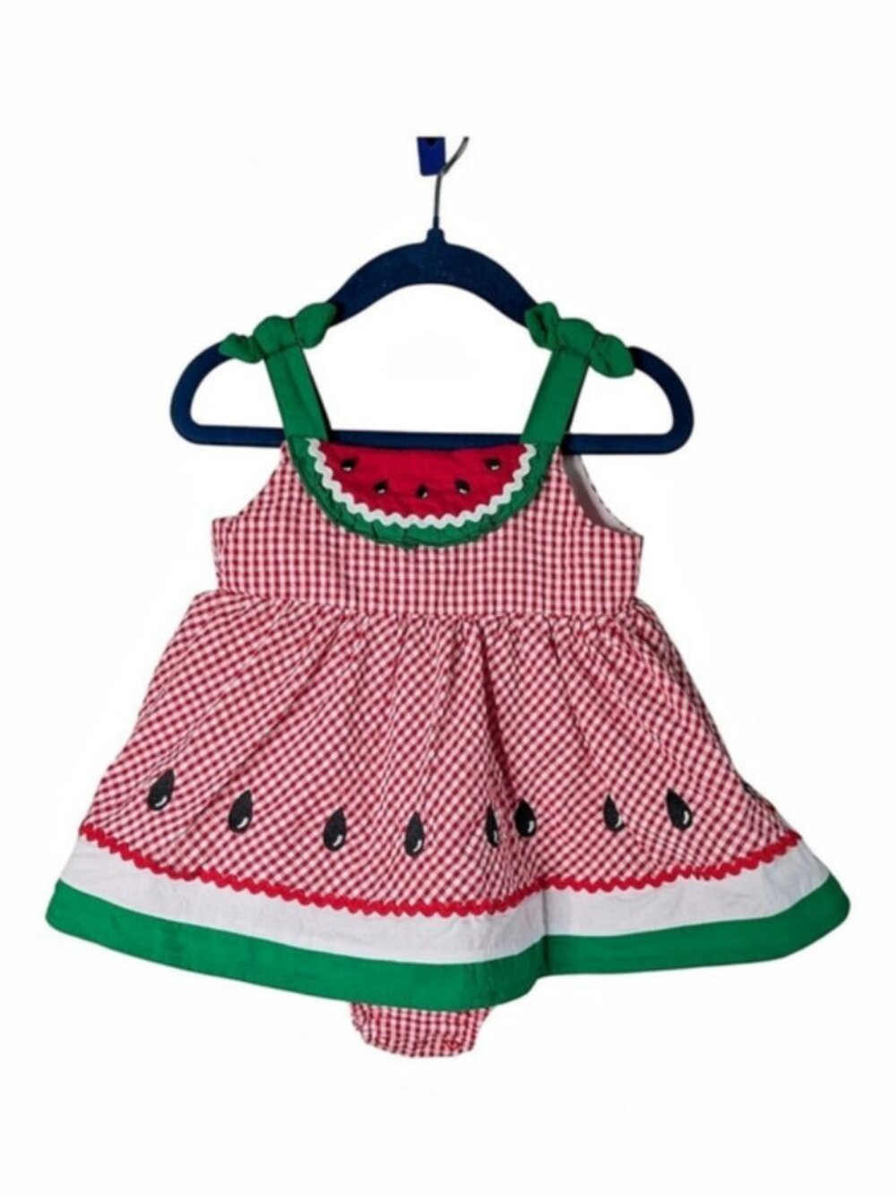 Blueberi Boulevard Baby Girls Watermelon Seersucker Sundress Size 18 Months